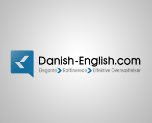 logo design for danish english, Elegante Raffinerede, Danish translation company - blue logo with white D shape - mindnever 