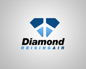 Logo - Diamond Reisingair logo design - Pilot School - Aircraft Company - Diamond Aircraft Blue logo - mindnever